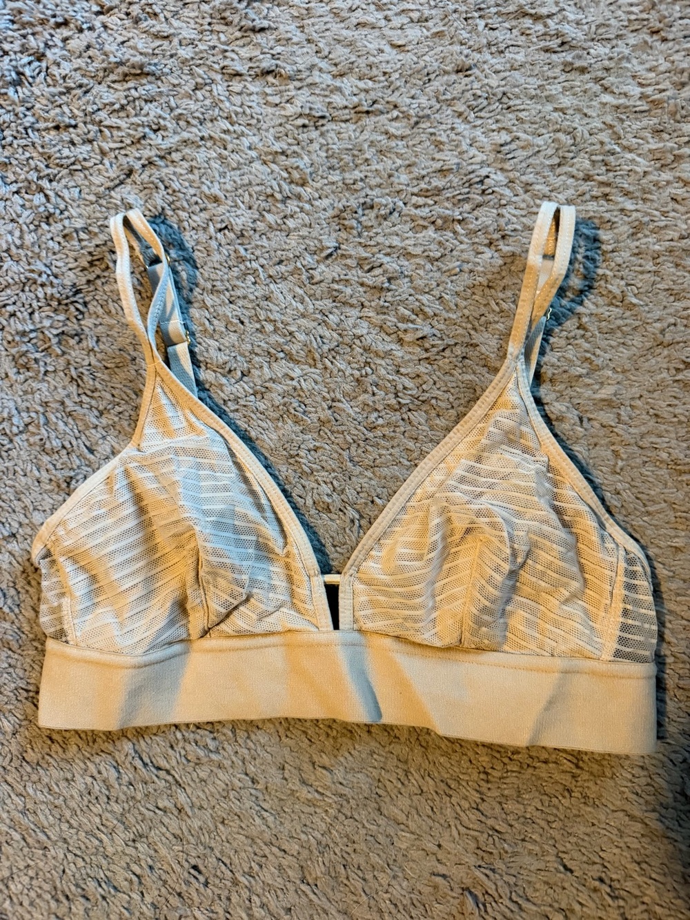 Light Beige Mesh Triangle Bralette